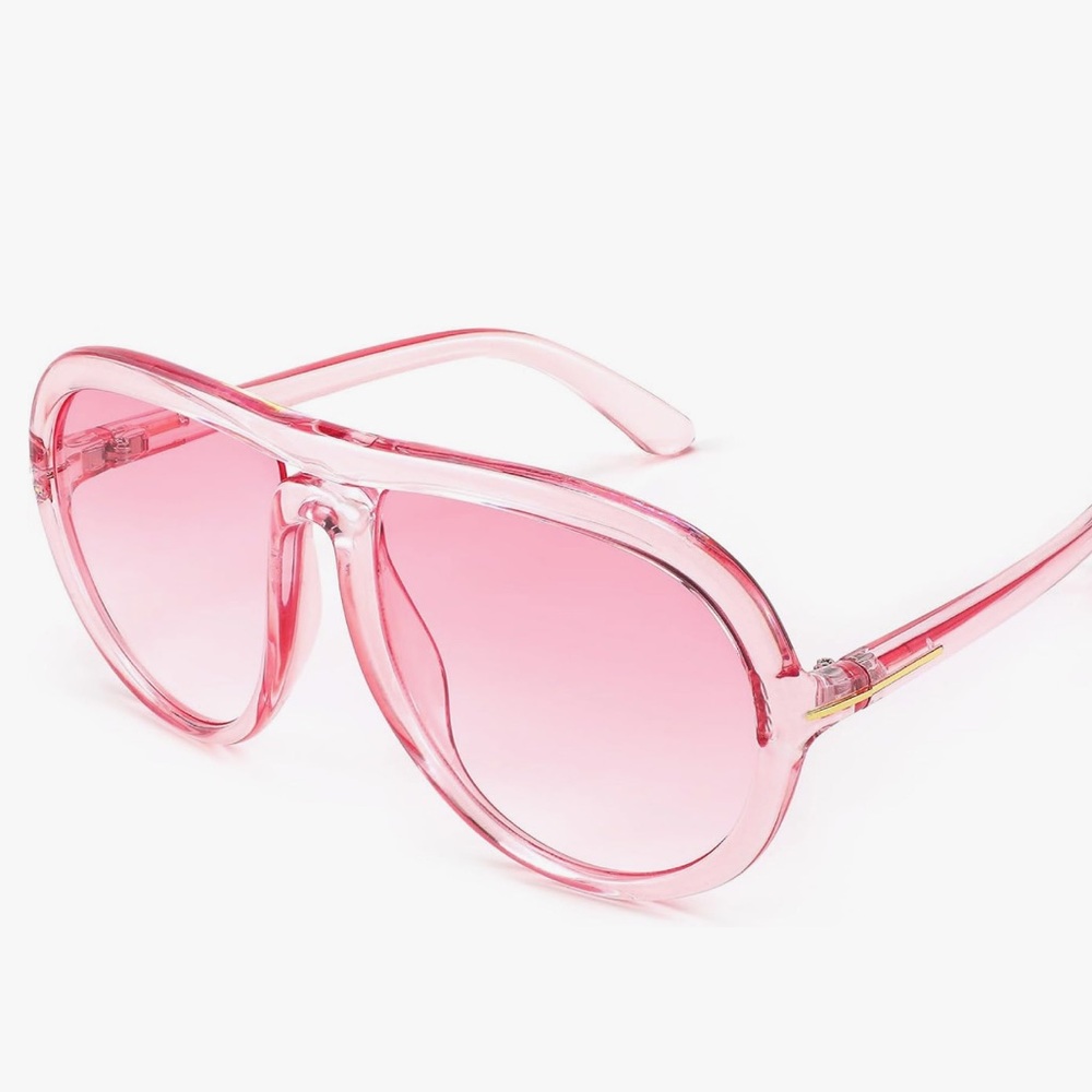 Pink aviator sunglasses clear doll Barbie oversized rave festival glasses clear